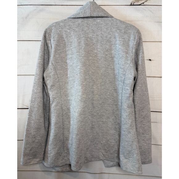 Lilly Pulitzer L Open Cardigan Sweater Silver Shimmer Holiday Party Festive - Picture 2 of 7